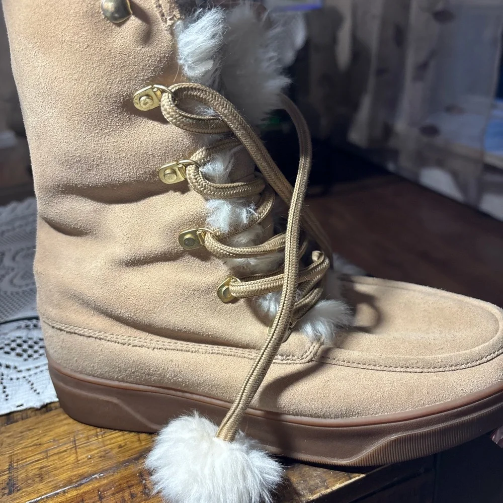 Michael Kors Lace Up Boots, Dk Khaki Size 7.5 - Picture 12 of 12
